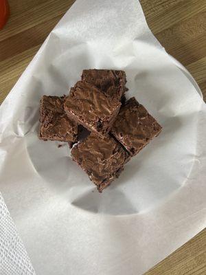 free brownies at the end of our meal