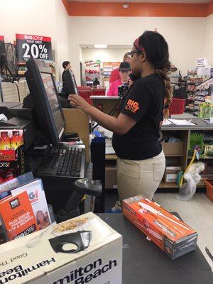 Hardworking, but incredibly attentive and super friendly cashier!