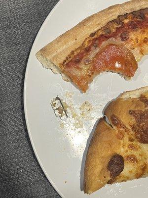 Razor blade in pizza