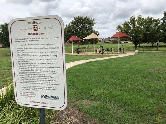 Outdoor gym area