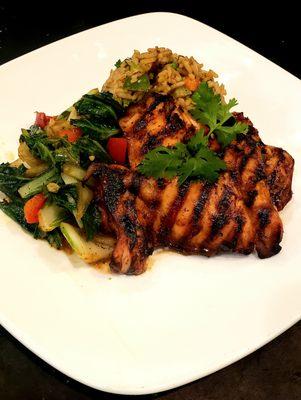 Teriyaki Chicken  Fried Rice Bokchoy