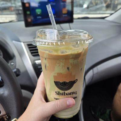 Iced pistachio latte