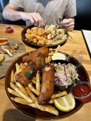 Beer-battered Fish and Chips