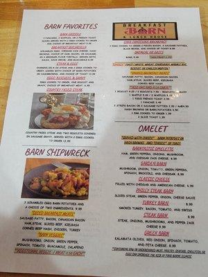 Their new menu. They are working on a permanent one.