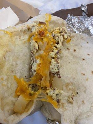 Combo Burrito - Sausage, egg, potato and cheese