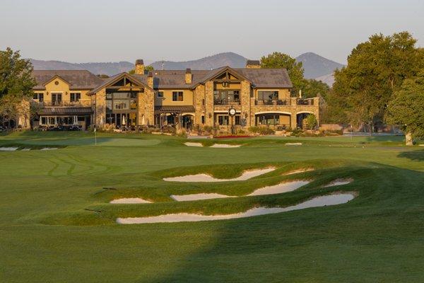 Golf course view of the newly built clubhouse at Columbine.