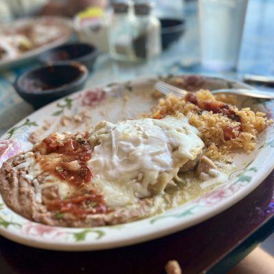 Enchiladas Verde (minus a few bites) yum!