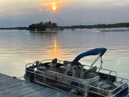 Our boat where we docked it made for a beautiful sunset picture!