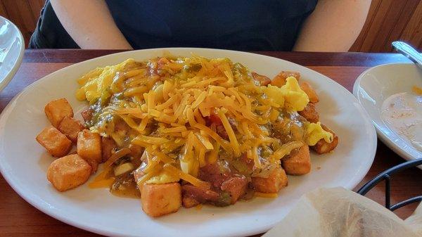 Green chile scramble thingy. It's good. Eat it.