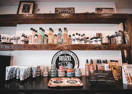 A look at our selection of retail hair products from Reuzel at Nic Grooming Barber Shop Sansom Street