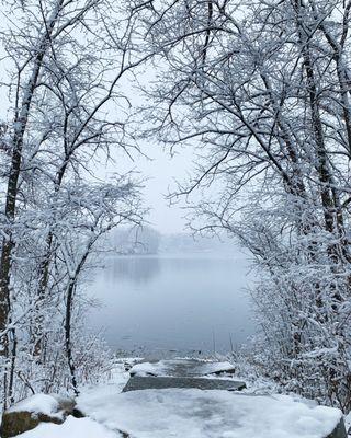 First snow at Addison Oaks!