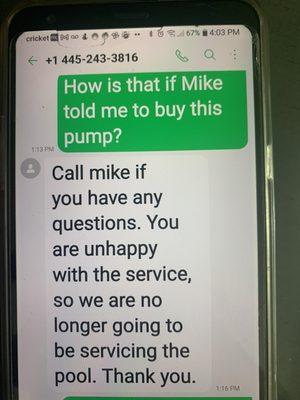 Text from Mike and office