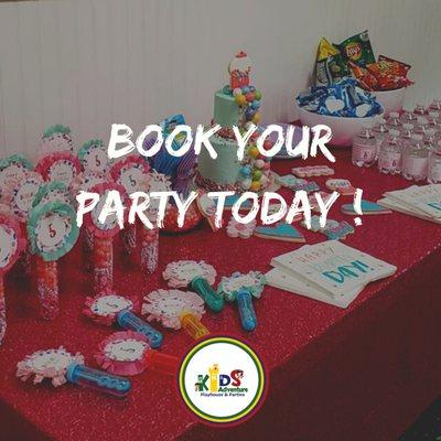 Book your Party Today! Check our party add ons on our website !