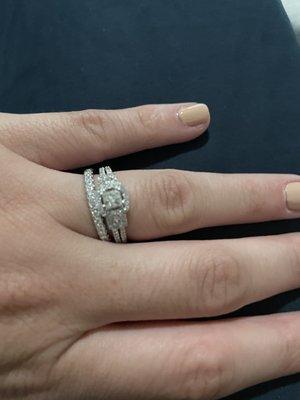 Custom made wedding band and engagement ring!