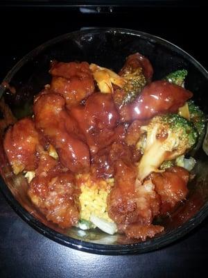 General Tso Chicken with a hefty serving of Sriracha to give it the great I was looking for.