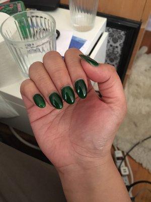 Almond acrylic gel nails