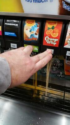 Orange Whip and Horchata dispensers are reversed...   Told them, a few days ago; they still haven't fixed it.   :/