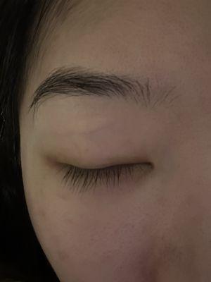 Eyebrows after threading with Navi