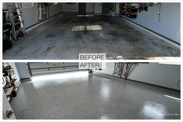 My garage floor - before & after