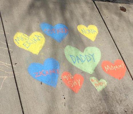 Bring the kiddos with to your appointment.  We've got chalk and activities to keep them busy.  Check out our street art!