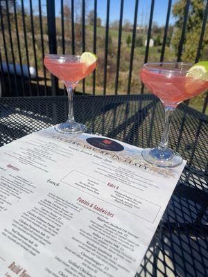 Cosmos on the patio on a perfect fall day