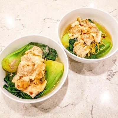 1 pack of 12 wontons makes dinner for 2 with noodles and bok choy, 5/5. IG: @take.a.bite.with.me