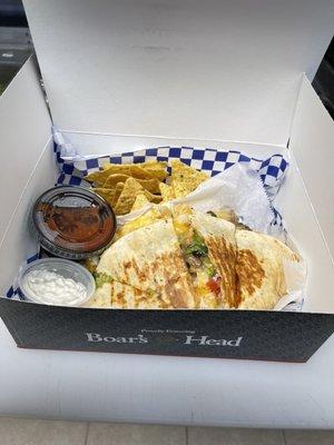 Grilled chicken quesadilla