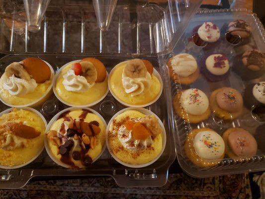 Pudding sampler and cupcake sampler...