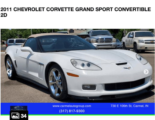 2011 CHEVROLET CORVETTE GRAND SPORT CONVERTIBLE 2D