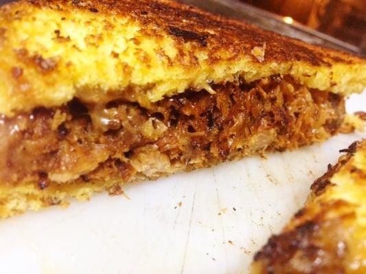 Pulled pork grilled cheese