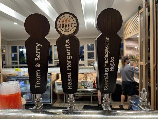 Drink options, Giraffe Bar, Serengetti Overlook, across from the Cheetah Rollercoaster, Busch Gardens Tampa Bay