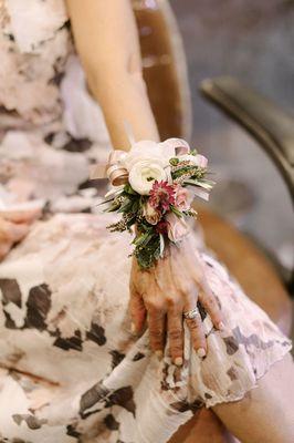 Mother of the bride wrist corsage