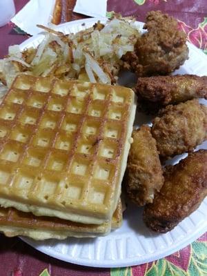 Chicken and waffles