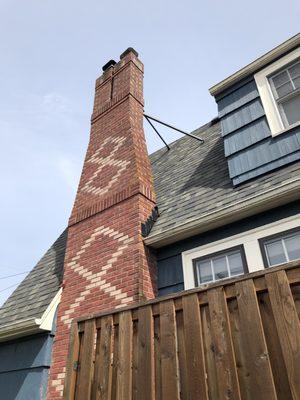 A brand-new chimney built by Best Way Masonry.