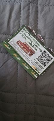 A valid coupon that Subway refuses to HONOR.