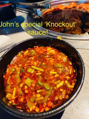 John made us 'Knockout' sauce from the sauce bar!