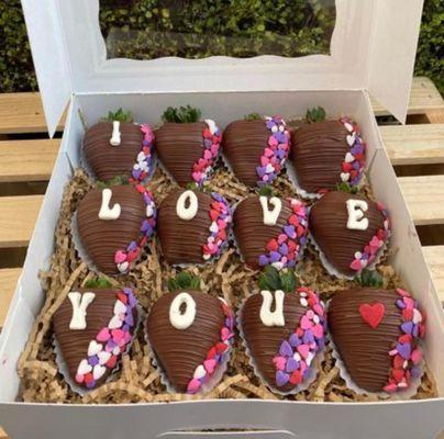 We offer chocolate covered strawberries along with chocolate breakable heart with 24 hours advanced notice