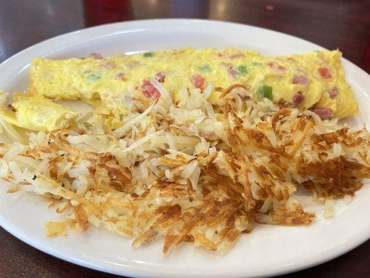 Western Omelet,hash browns, biscuit,