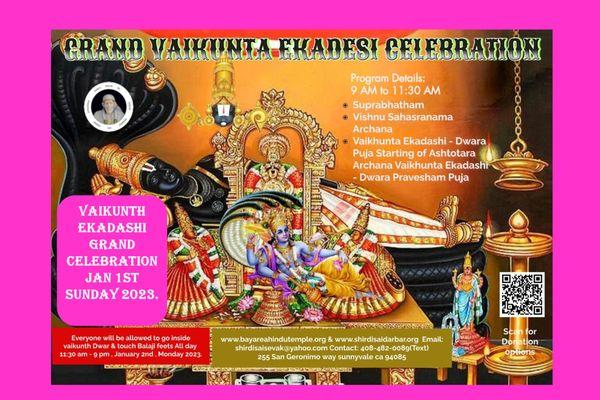 Vaikunth Ekadashi Grand Celebration Jan 1st Sunday 2023