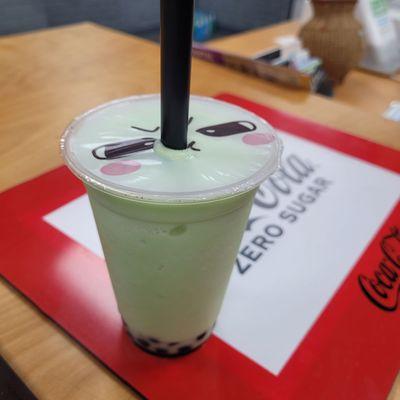 Melon smoothie with boba