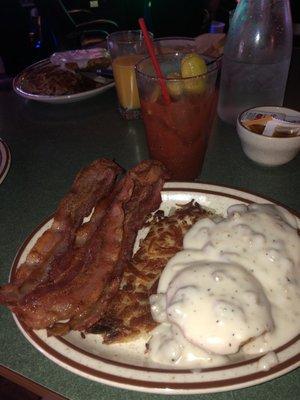 Biscuits and gravy - don't forget the Bloody Mary!