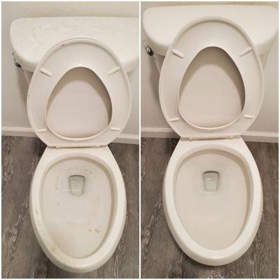 Toilet Cleaning: Before and after