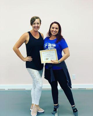 With friend Tricia G., Rhythm Works Integrative Dance certification for dancers of all abilities!