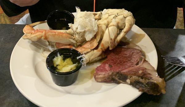 Dungeness crab (the best crab) and prime rib.