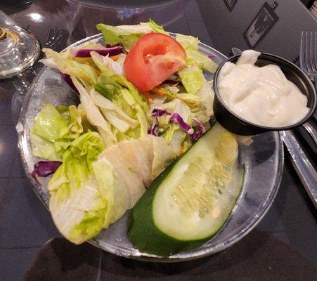 Side salad with an upcharge instead of coleslaw