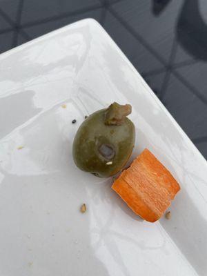 Olive with mold...Disgusting!!!