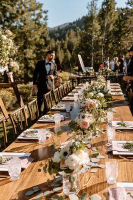 Outdoor Reception with farm tables