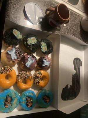 These were supposed to be birthday donuts for my son.. Scooby Doo Halloween Dozen