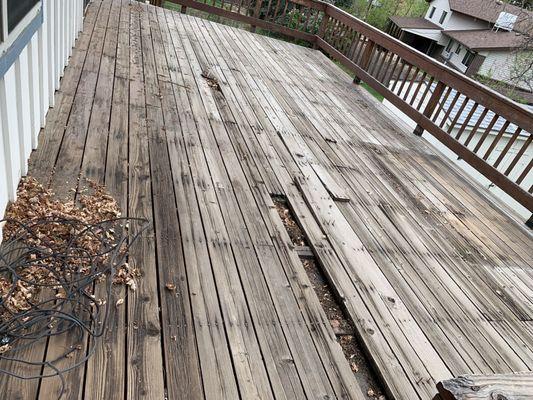 Before photo of my old deck . Thanks Deck Superstore!