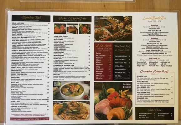 Menu back